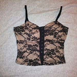 Black & Nude Crop Top